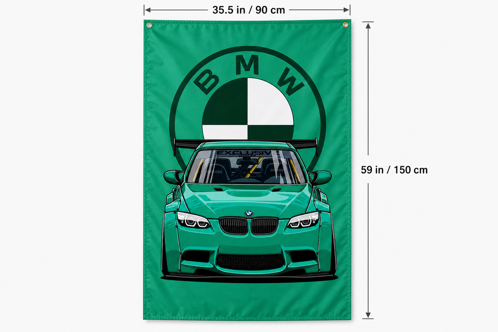 BMW M3 M Series Sedan Car Vertical Flag Banner 3x5 Ft vertical Garage Wall Decor