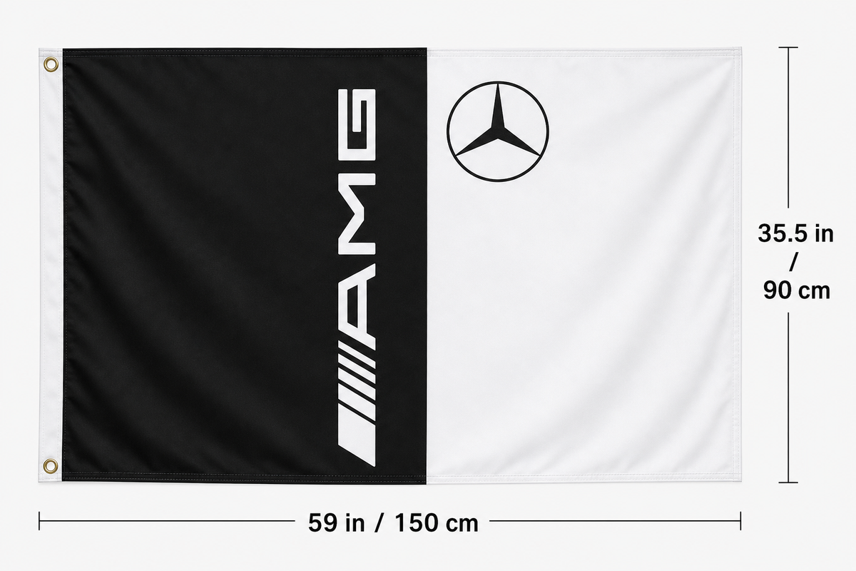 Mercedes-AMG Fans Logo Flag Banner Multiple Sizes Garage Man Cave Wall