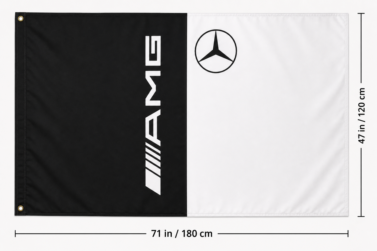 Mercedes-AMG Fans Logo Flag Banner Multiple Sizes Garage Man Cave Wall