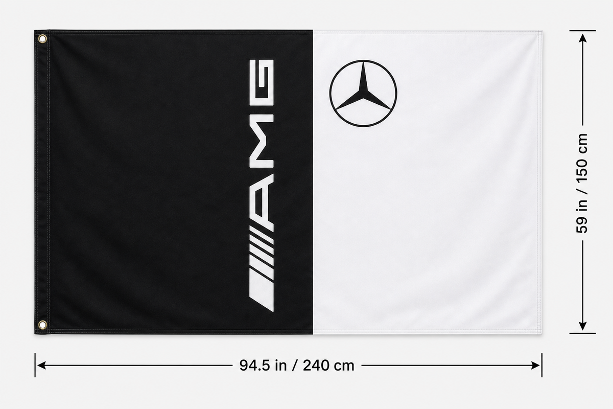 Mercedes-AMG Fans Logo Flag Banner Multiple Sizes Garage Man Cave Wall