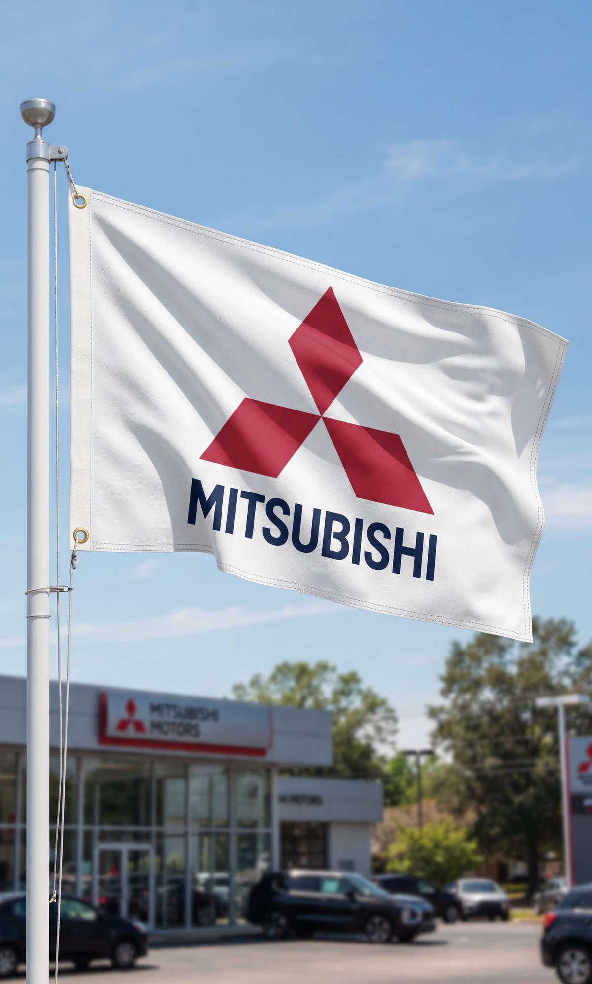 Mitsubishi Official Logo Flag – 3x5 ft Durable Banner