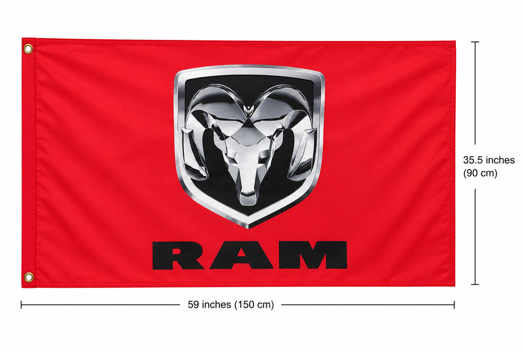 Dodge RAM car flag racing Man Cave Sign banner Racing Garage Wall Decor Banner
