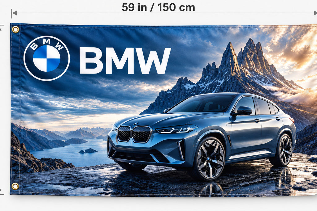 BMW IX4 Flag Banner 3x5 Ft Garage Man Cave Wall Decor
