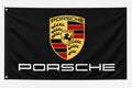 Porsche Logo Flag Banner 3x5 Ft Black Garage Man Cave Wall Decor
