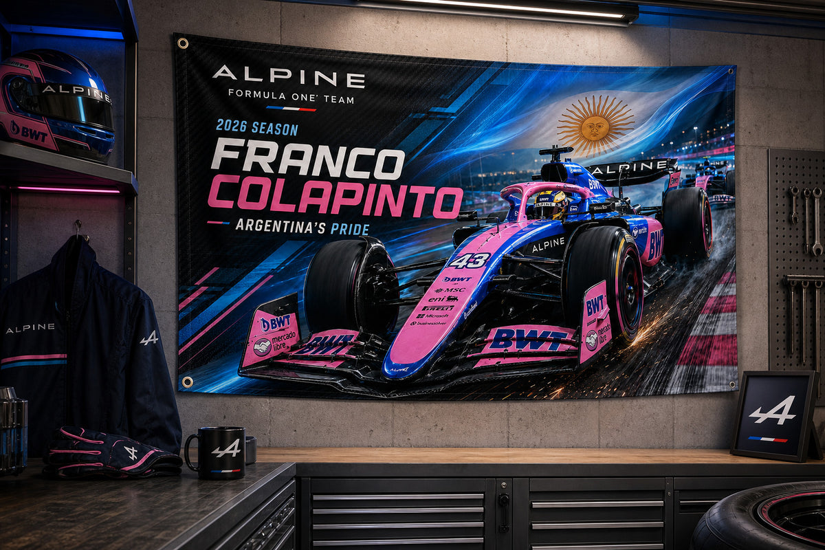 Alpine Franco Colapinto 43 Logo Flag Banner 3x5 Ft Wall Decor