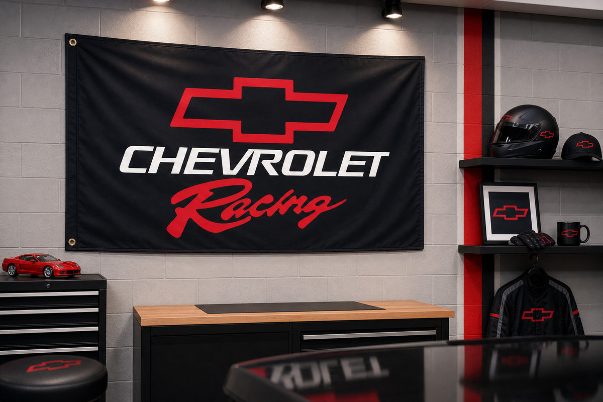 Chevrolet Racing Chevy Camaro Fans Logo Flag Banner 3x5 Ft Garage Man Cave Wall