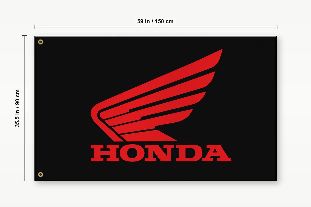 Honda Fans Black Motorcycles Car Racing Flag Banner 3x5 Ft Garage Man Cave Wall