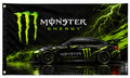 Bandera de coche de carreras Monster Energy Green Lightning de 3x5 pies