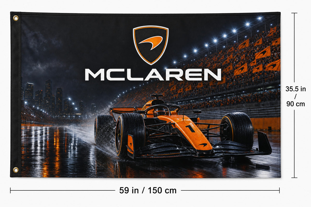 McLaren F1 Racing Lando Logo Flag Banner 3x5 Ft Garage Man Cave Wall Decor