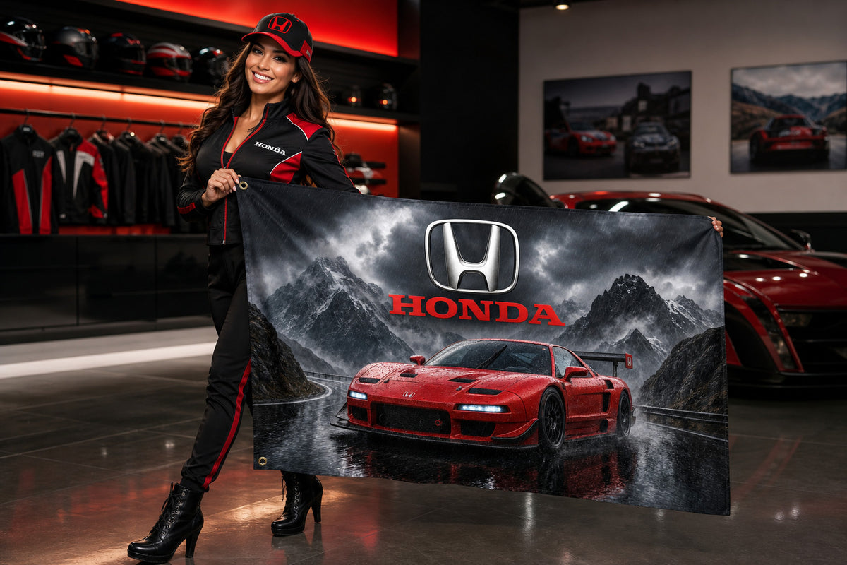 Honda Logo NSX GT2 Racing Car Flag Banner 3x5 Ft Garage Man Cave Wall Decor