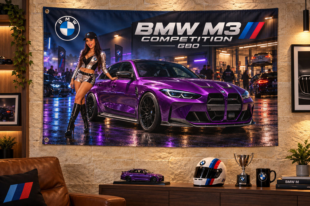 BMW M3 G80 COMPETITION Fast & Furious Flag Banner 3x5 Ft Garage Man Cave Wall