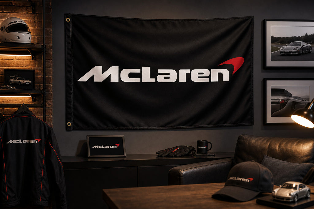 McLaren Logo F1 Fans Logo Flag Banner 3x5 Ft Garage Man Cave Wall