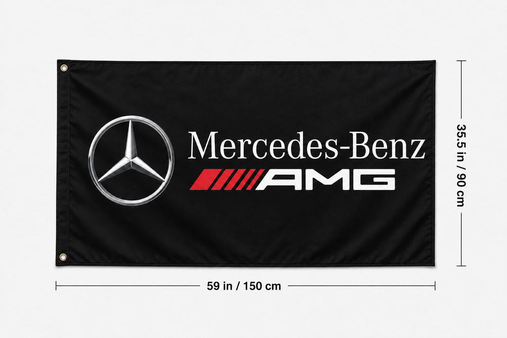 Mercedes-AMG 3X5FT Fans Logo Flag Banner 3x5 Ft Garage Man Cave Wall