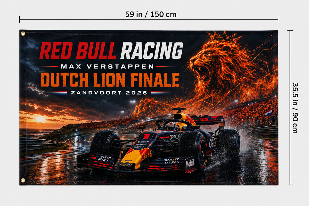 Red Bull Dutch Lion Finale Zandvoort 2026 Flag Banner 3x5 Ft Garage Wall Decor