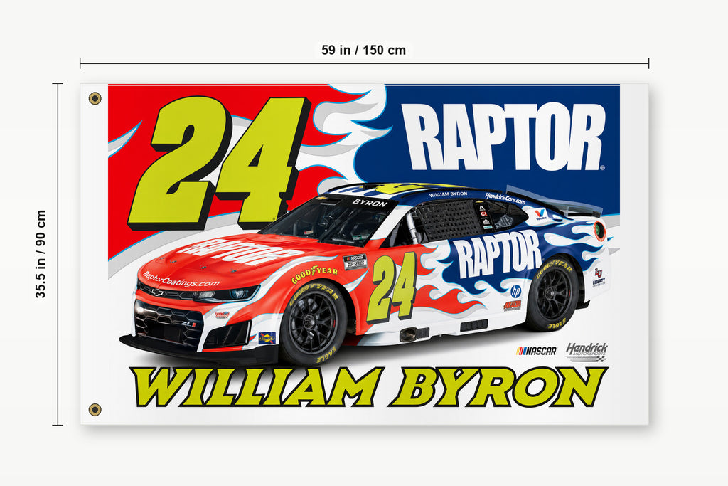 NASCAR Fans Logo William Byron #24 Car Flag Banner 3x5 Ft Garage Man Cave Racing