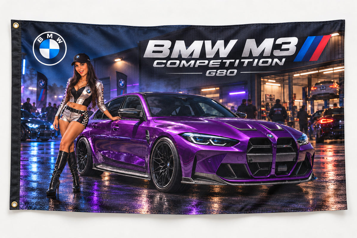 BMW M3 G80 COMPETITION Fast & Furious Flag Banner 3x5 Ft Garage Man Cave Wall