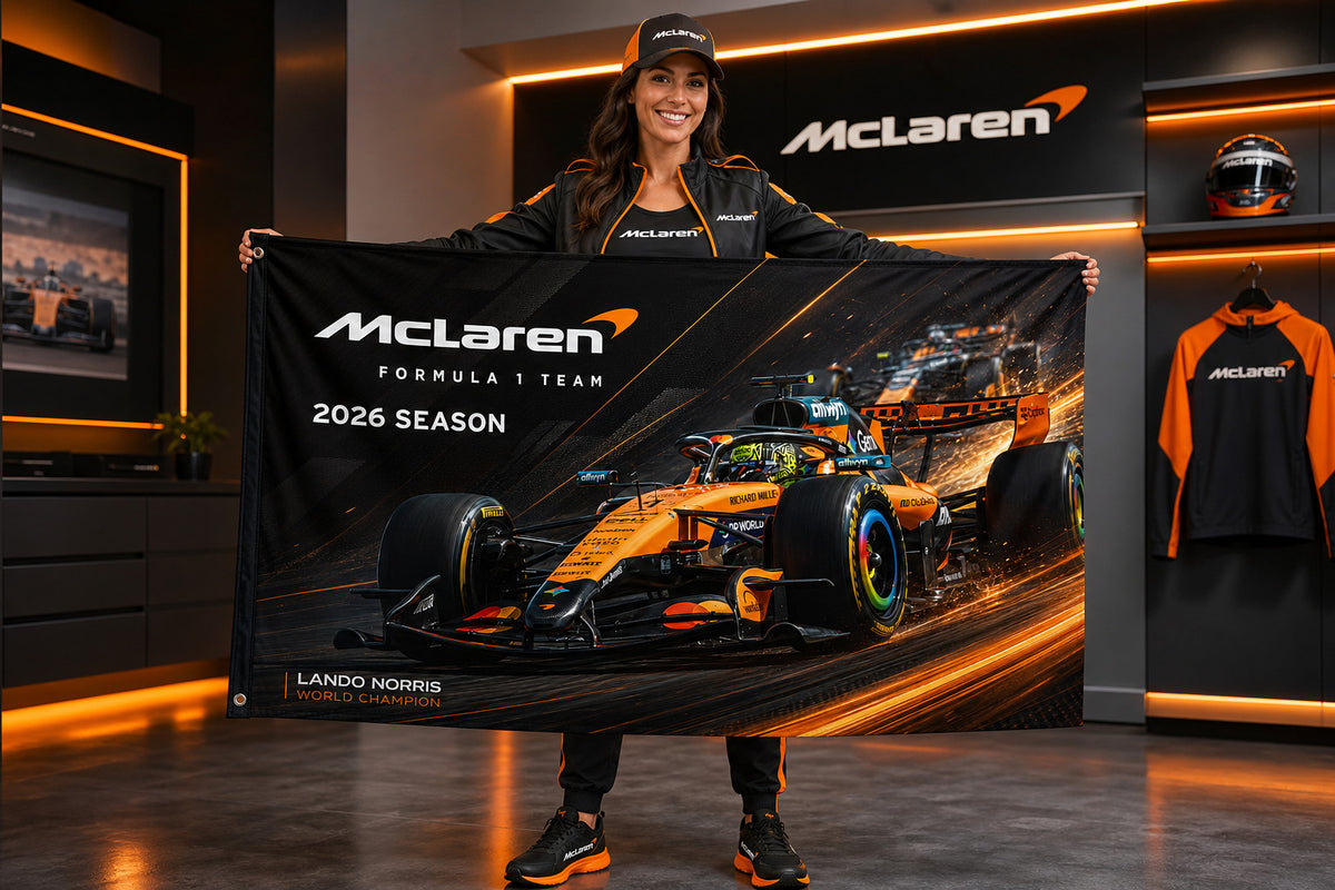 McLaren F1 Champion Logo Flag Banner 3x5 Ft Garage Man Cave Wall Decor