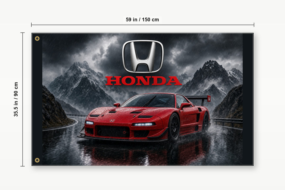 Honda Logo NSX GT2 Racing Car Flag Banner 3x5 Ft Garage Man Cave Wall Decor