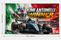 Formula 1 Kimi Antonelli Monza Winner Logo Flag Banner 3x5 Ft Garage Wall Decor