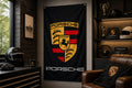 Porsche Vertical 3x5 flag Logo Flag Banner 3x5 Ft 2 brass grommets Garage Wall