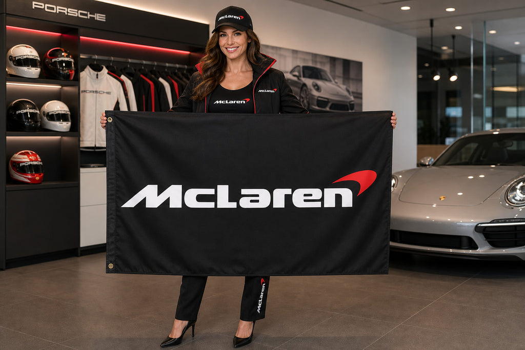 McLaren Logo F1 Fans Logo Flag Banner 3x5 Ft Garage Man Cave Wall
