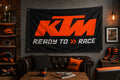 KTM Ready To Race Motorcycle Flag Banner 3x5 Ft Garage Wall Decor