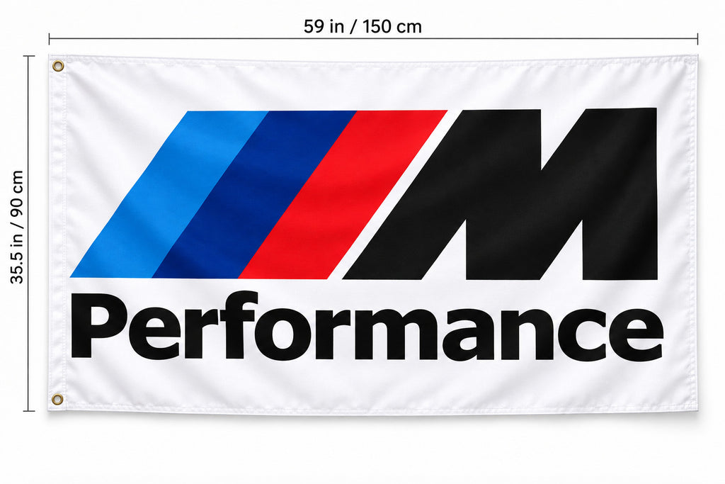 BMW M Performance Flag Banner 3x5 Ft Garage Wall Decor Man Cave