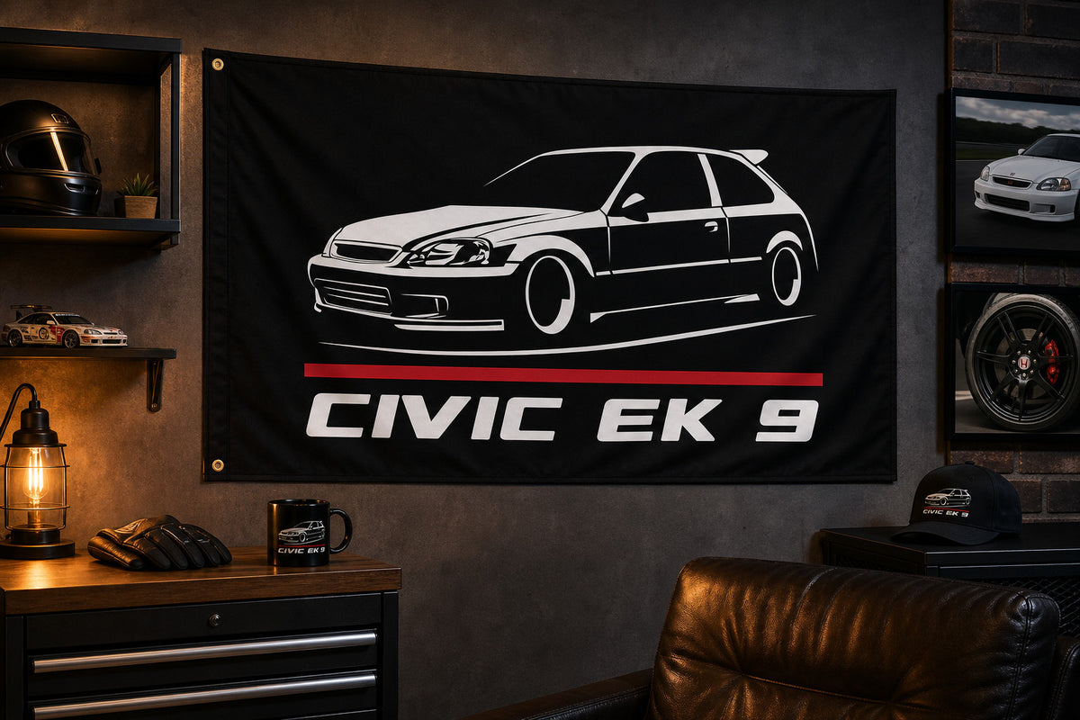 Honda Civic EK9 type R Fans Logo Flag Banner 3x5 Ft Garage Man Cave Wall JDM