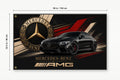 Mercedes-Benz AMG Logo Flag Banner 3x5 Ft Garage Man Cave Wall Decor