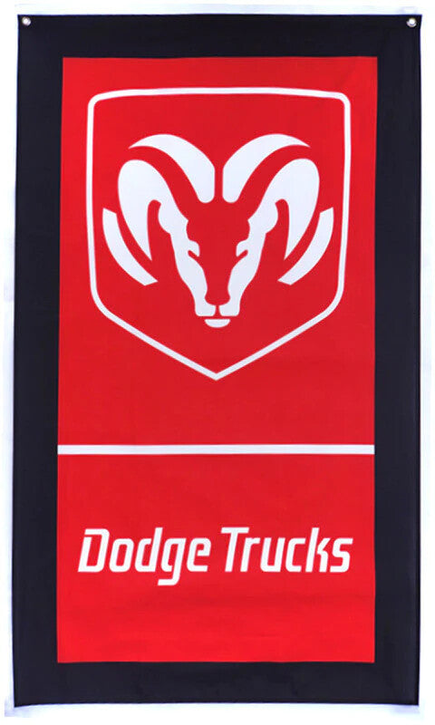NEW Dodge Trucks red vertical flag car racing Man Cave Sign banner