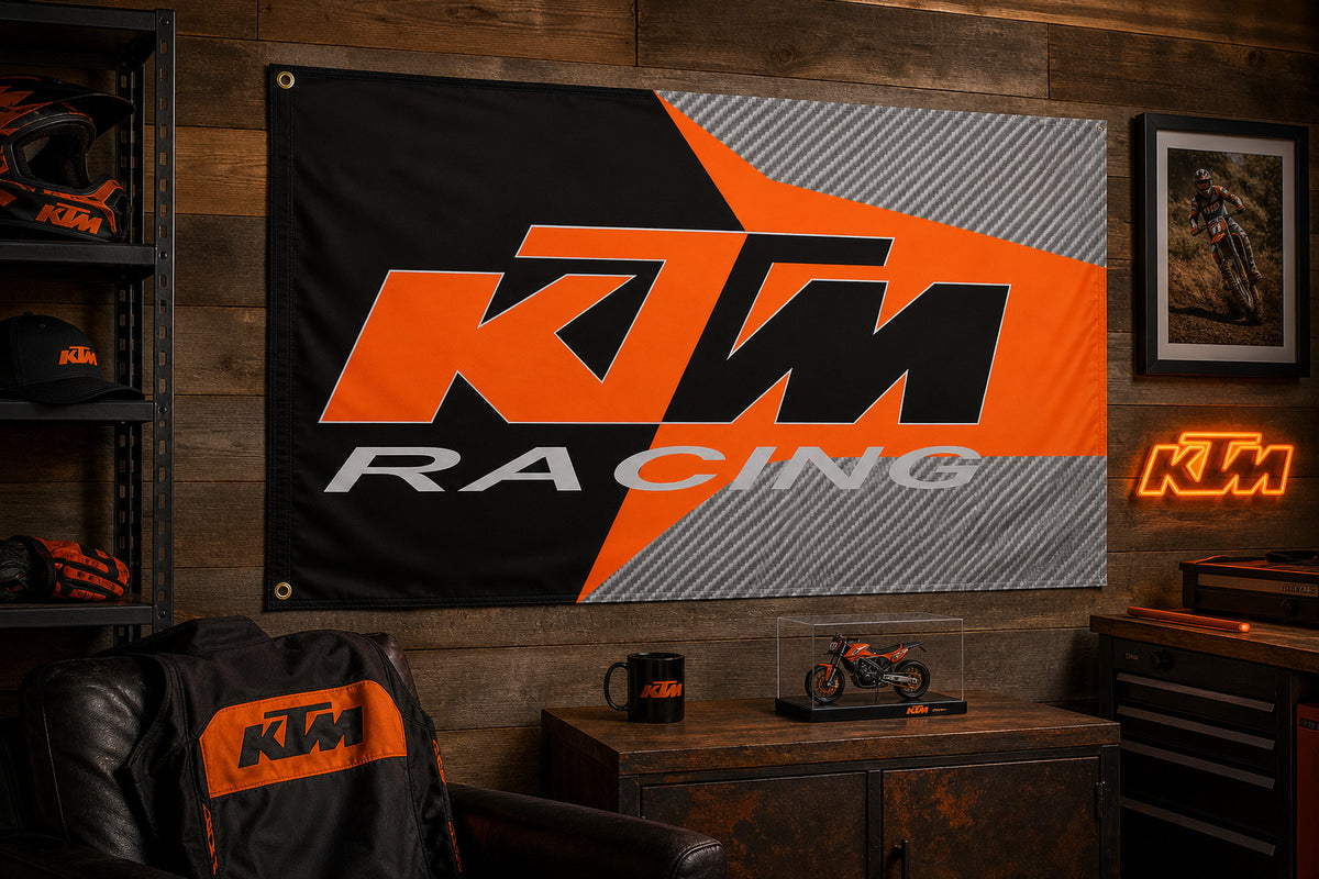 KTM Seedy to Race Motorcycle GP1 Flag Banner 3x5 Ft Garage Wall Decor