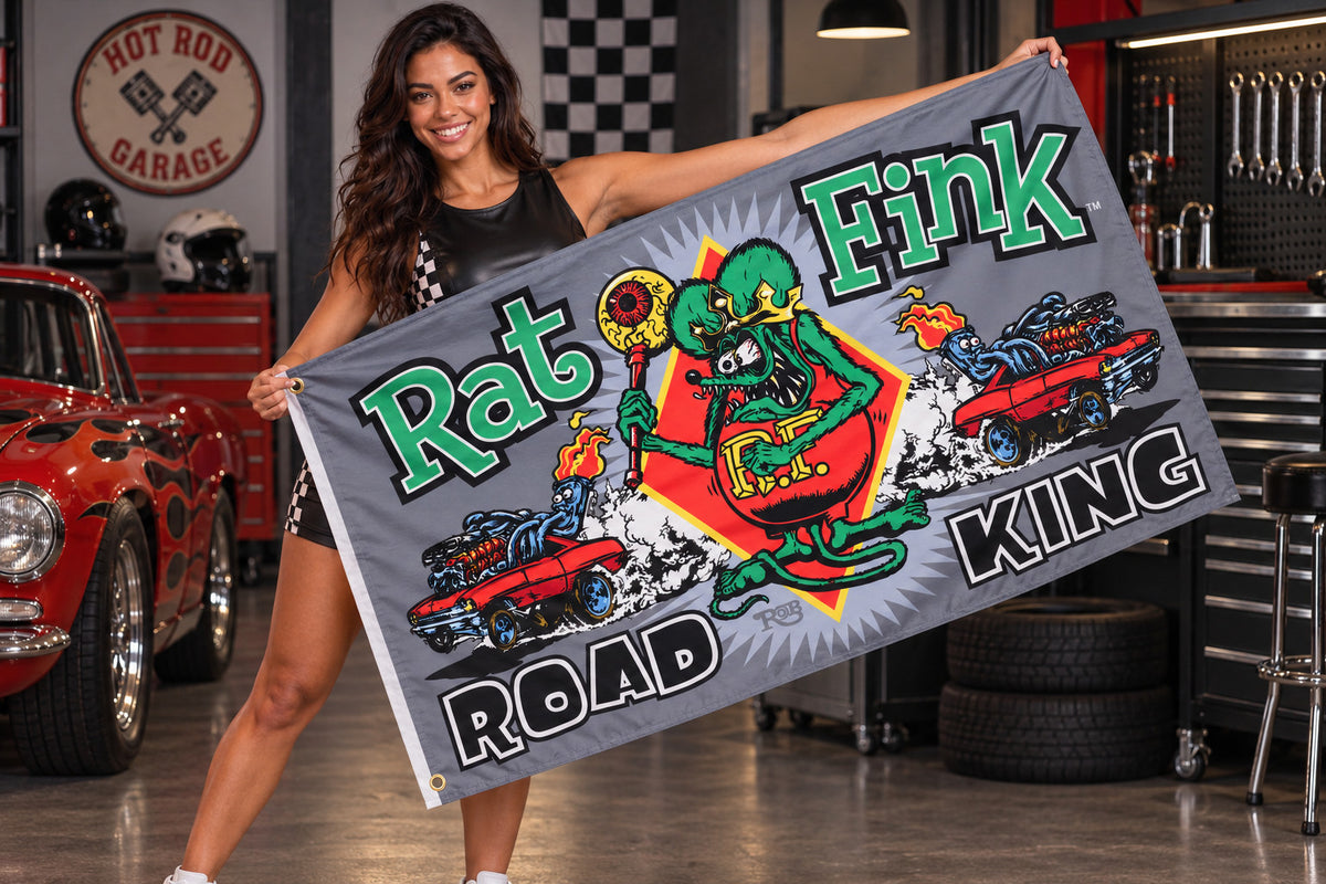 Rat Fink Flag Banner 3x5 Ft Garage Wall Decor Garage Man Cave American 5