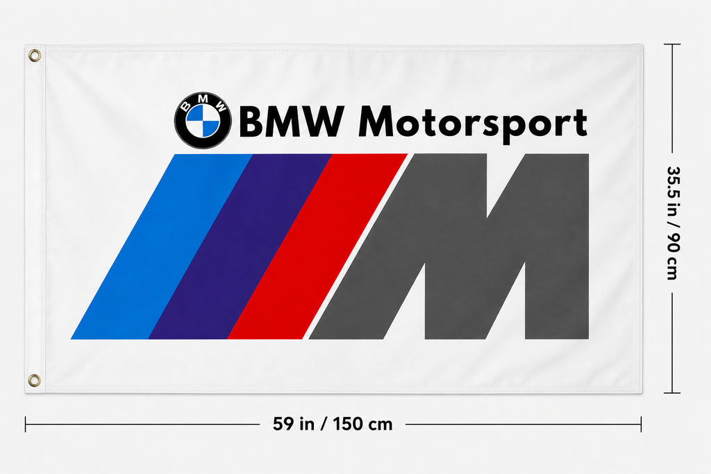 NEW BMW FLAG BANNER SIGN WHITE MOTORSPORT POWER 3x5 FEET M M6 M3