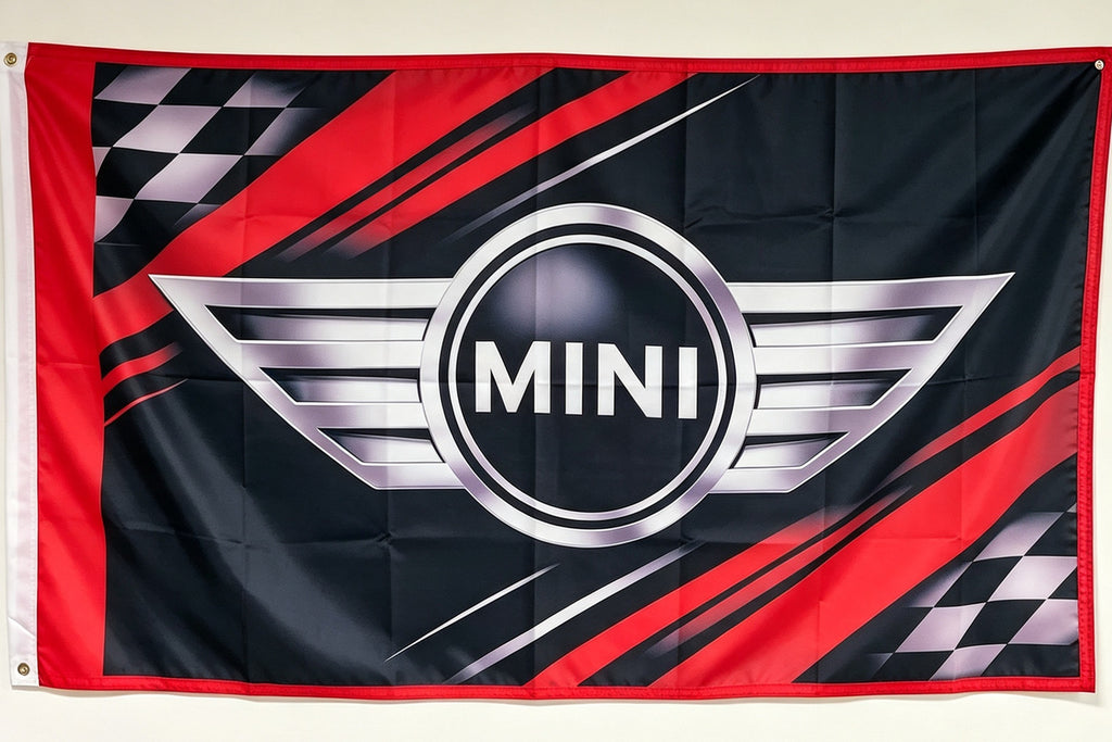 NEW BMW MINI JOHN COOPER RED FLAG BANNER SIGN 3X5 FEET S classic jcw