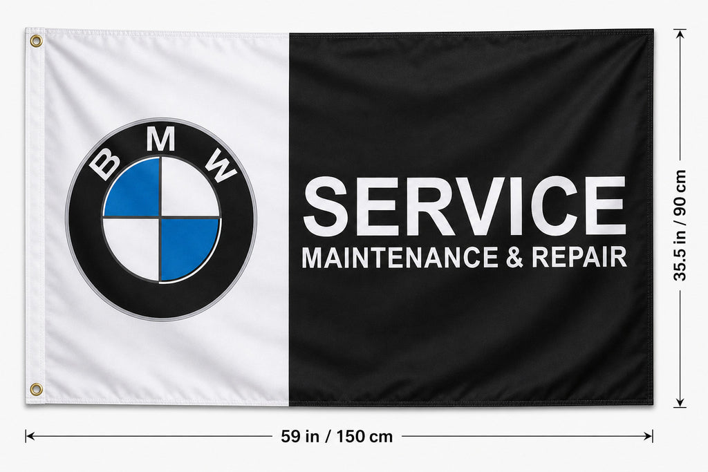 BMW Service Maintenance Racing Logo Flag Banner 3x5 Ft Garage Wall Decor