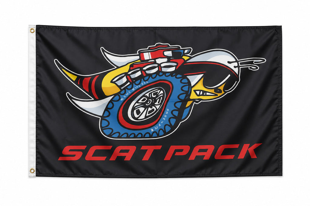 Dodge Scat Pack Bee Flag 3x5 Challenger Charger Mopar Garage Man Cave Banner