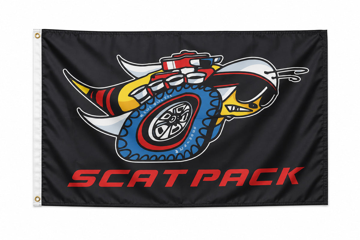 Dodge Scat Pack Bee Flag 3x5 Challenger Charger Mopar Garage Man Cave Banner
