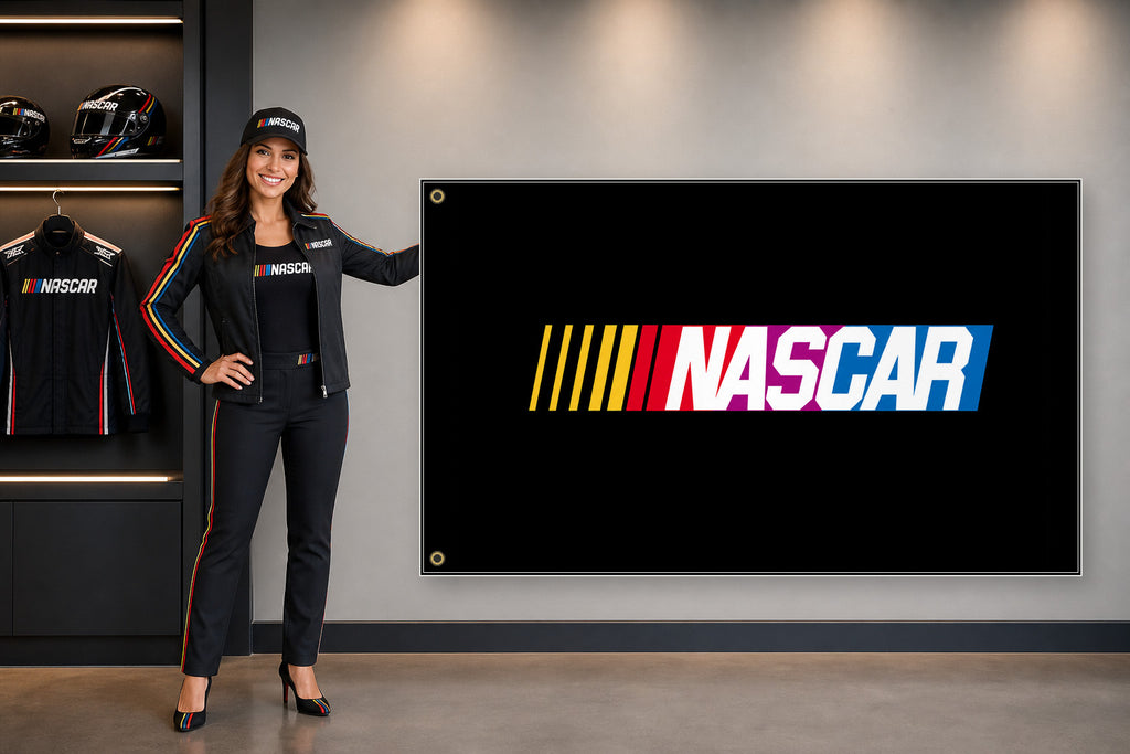 NASCAR Fans Logo Flag Banner 3x5 Ft Garage Man Cave Wall