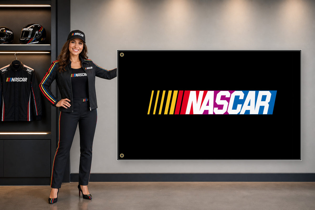 NASCAR Fans Logo Flag Banner 3x5 Ft Garage Man Cave Wall