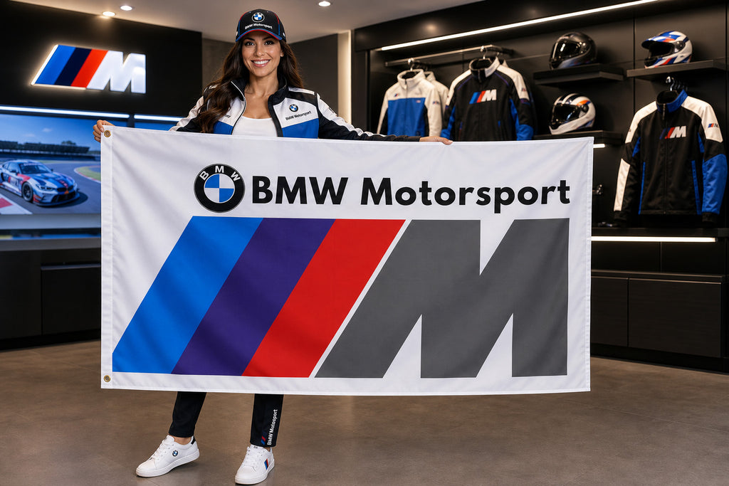 NEW BMW FLAG BANNER SIGN WHITE MOTORSPORT POWER 3x5 FEET M M6 M3