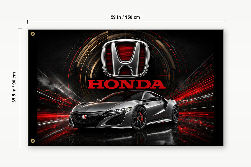 Honda Logo Racing Car Flag Banner 3x5 Ft Garage Man Cave Wall Decor