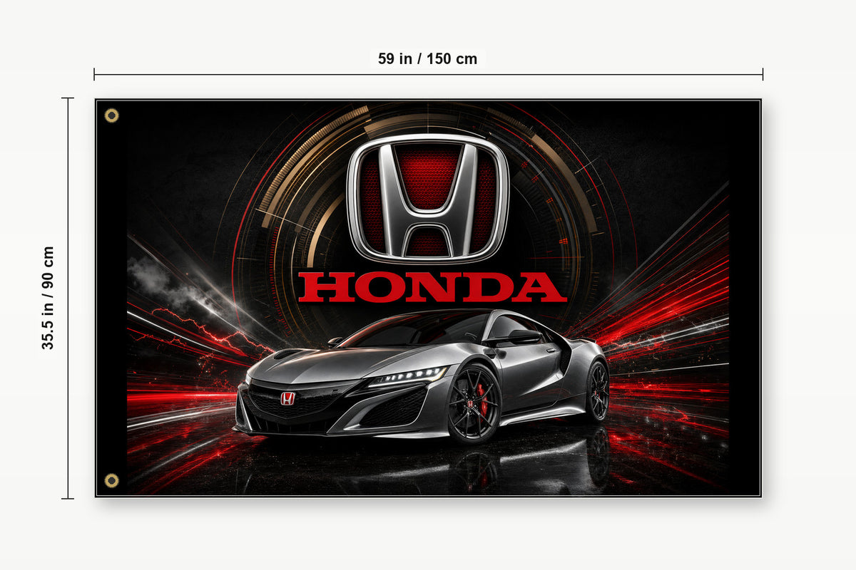 Honda Logo Racing Car Flag Banner 3x5 Ft Garage Man Cave Wall Decor