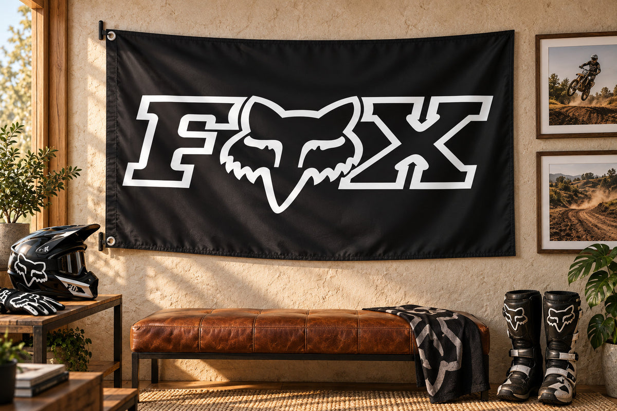 Motocross Racing Flag Banner 3x5 Ft Garage Wall Decor Mountain Biking Man Cave