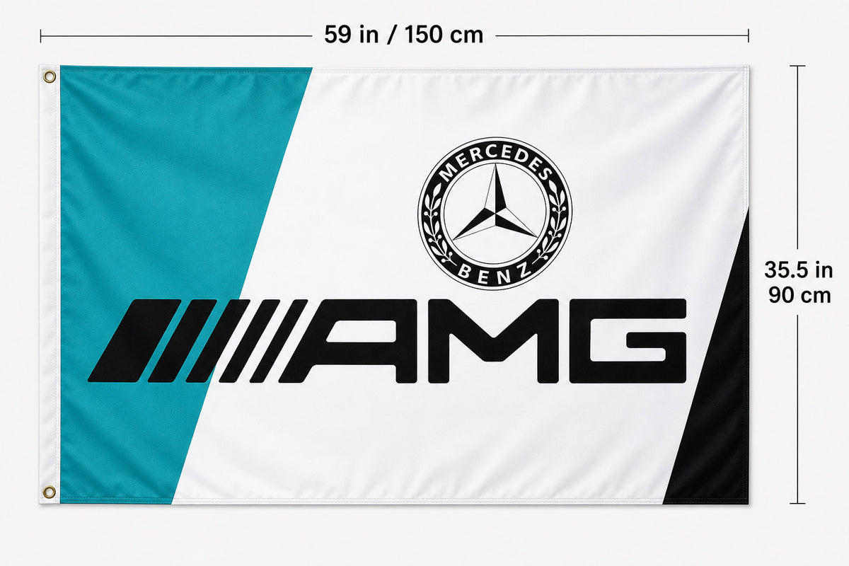 Mercedes-AMG Fans Logo Flag Banner 3x5 Ft Garage Man Cave Wall