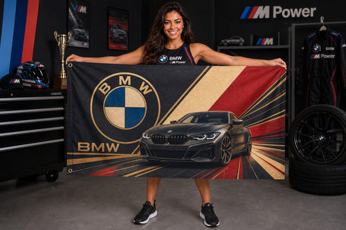 BMW Luxury Car Logo Flag Banner 3x5 Ft Garage Man Cave Wall Decor