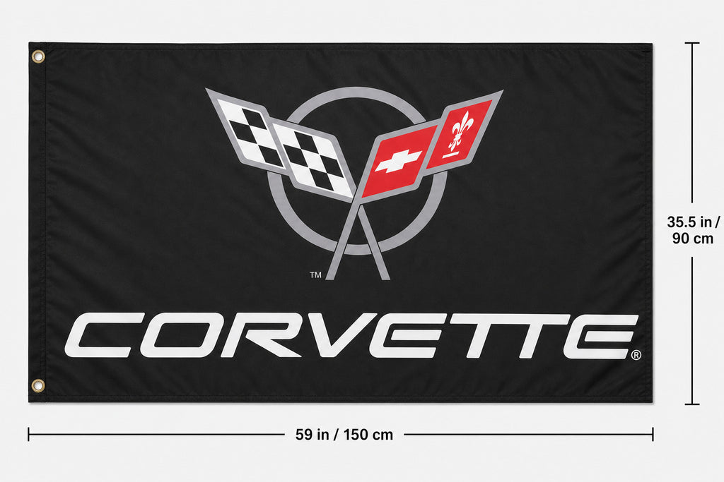 Chevrolet Corvette 3x5 ft Fans Logo Flag Banner 3x5 ft Garage Man Cave Wall