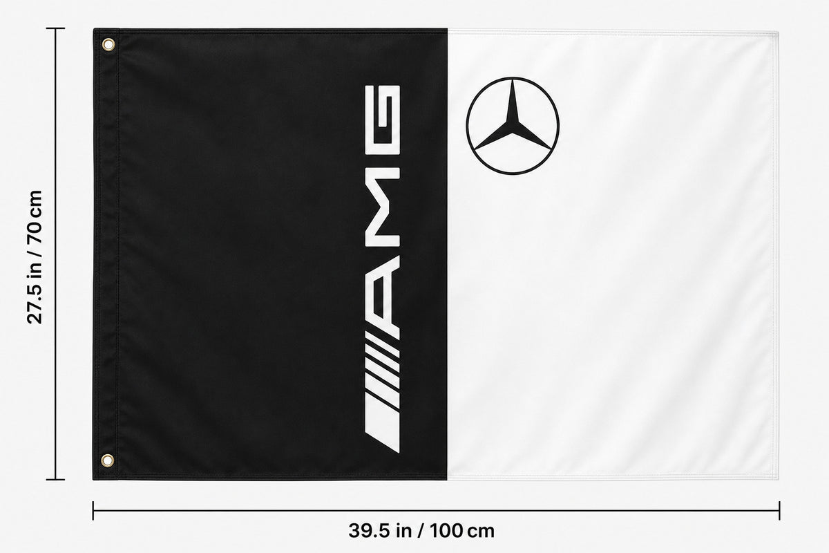 Mercedes-AMG Fans Logo Flag Banner Multiple Sizes Garage Man Cave Wall