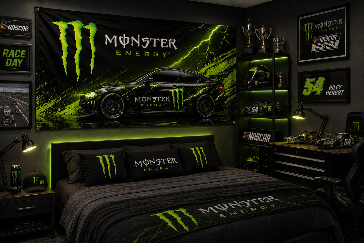 Monster Energy Green Lightning Racing Car Flag Banner 3x5 Ft