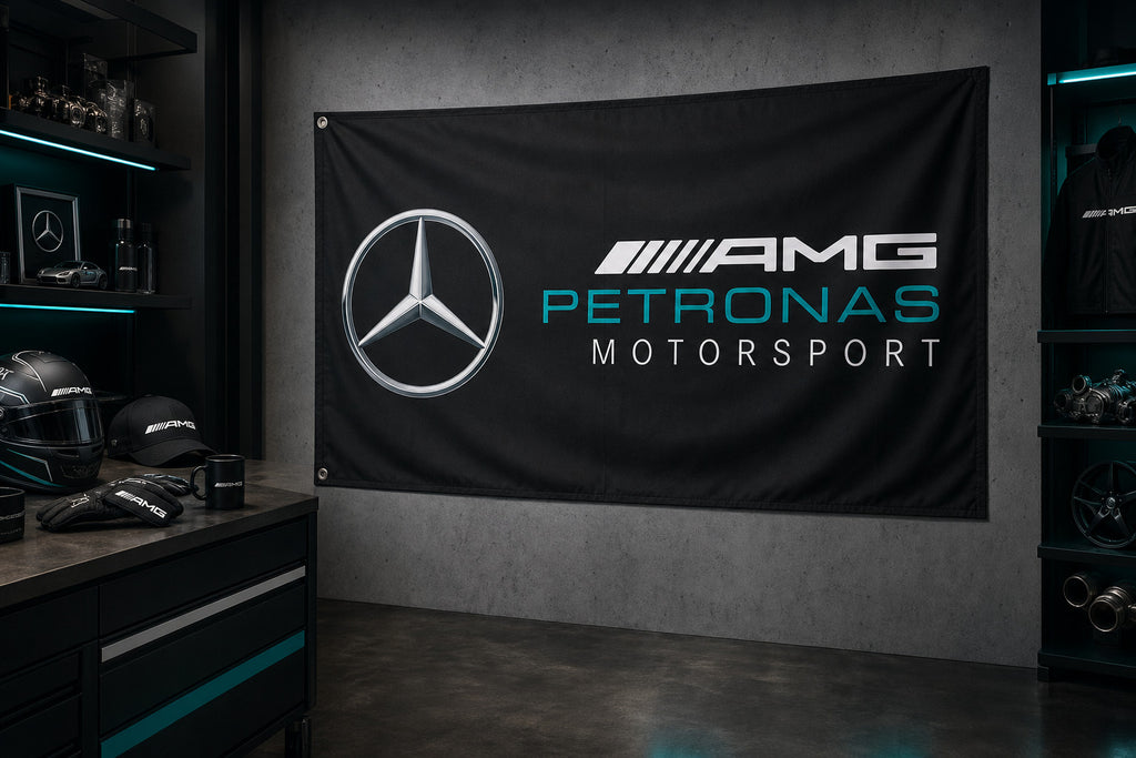 Mercedes-AMG X5 Fans Logo Flag Banner 3x5 Ft Garage Man Cave Wall