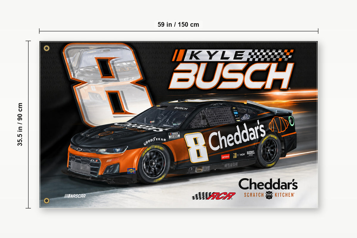 NASCAR Kyle Busch #8 Car Racing Fans Logo Flag Banner 3x5 Garage Man Cave Wall